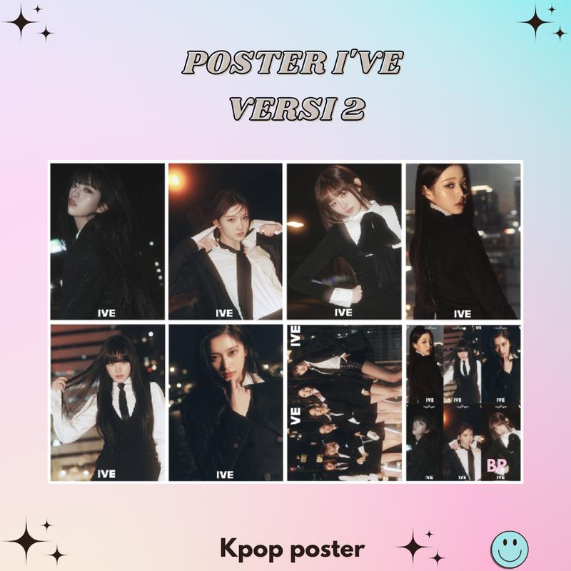 PAKET POSTER IVE UNOFFICIAL (ISI 8 PCS + LAMINASI 2 SISI) KPOP IDOL 2