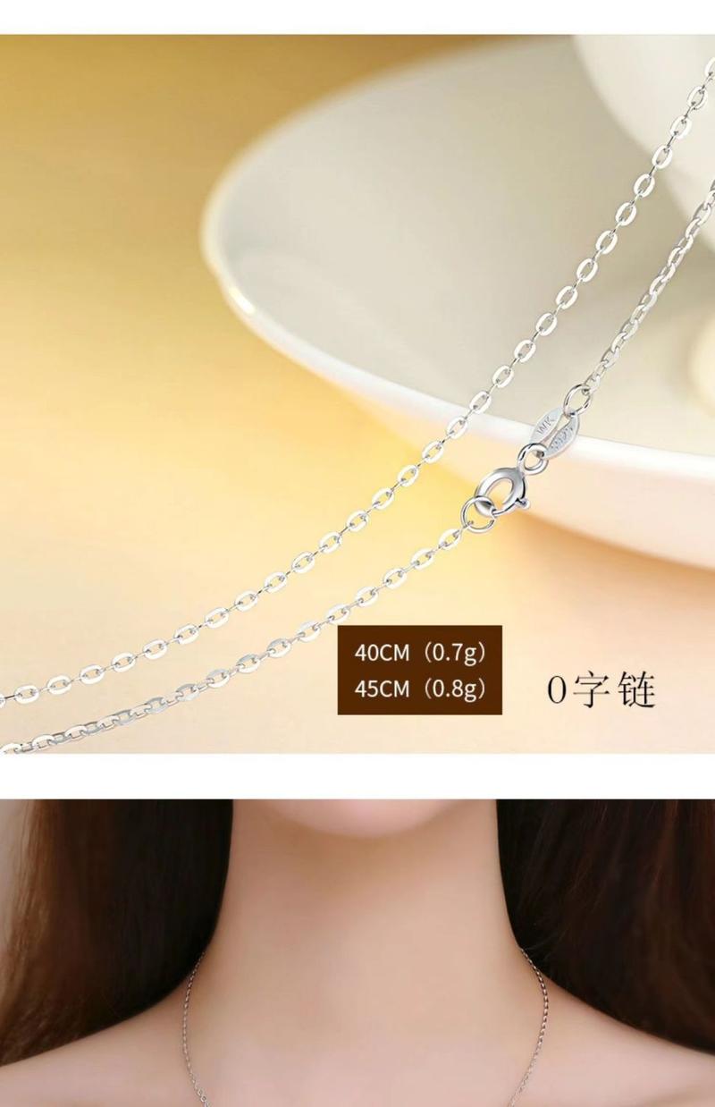 Product Introduction of S925 Sterling Silver Necklace Women's Necklace without Pendants Clavicle Necklace Non-Fading Box Thin Chain Simple Lengthened Single Chain 6