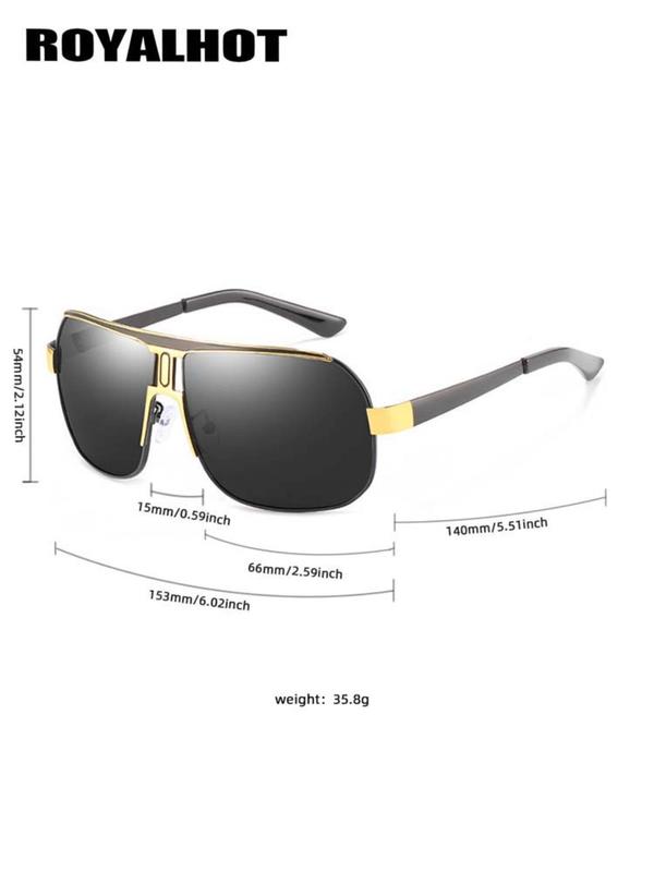 Unisex Simple Sunglasses for Everyday Use, Trendy Square Oversized Frame Sunglasses, Versatile Travel Accessories for All Season, National Day Offers 2