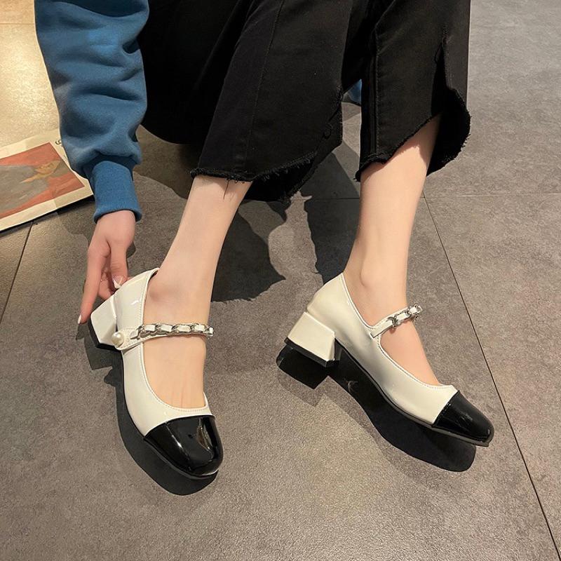 HQS11 Marry Jane Shoes Wanita Import - Marry Jane Heels Cewek Panjang Tinggi 0