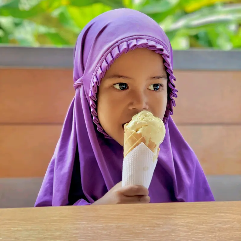 Setelan gamis hijab elsa anak Polos 6
