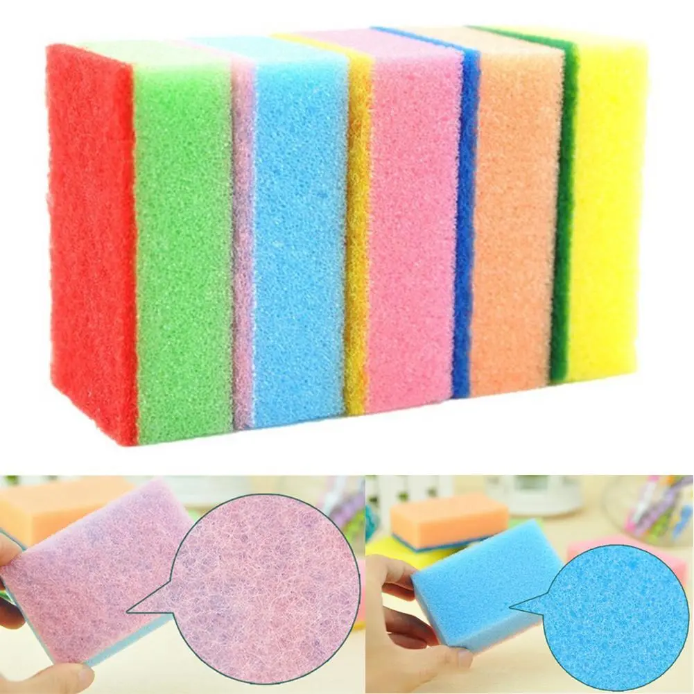 Bọt biển, Đồ dùng nhà bếp, Một cho một, 2 màu, Bọt biển ngẫu nhiên, Miếng cọ rửa, Miếng bọt biển rửa chén, Miếng bọt biển nhà bếp, Miếng bọt biển Nano, Bàn Chải Rửa Bát