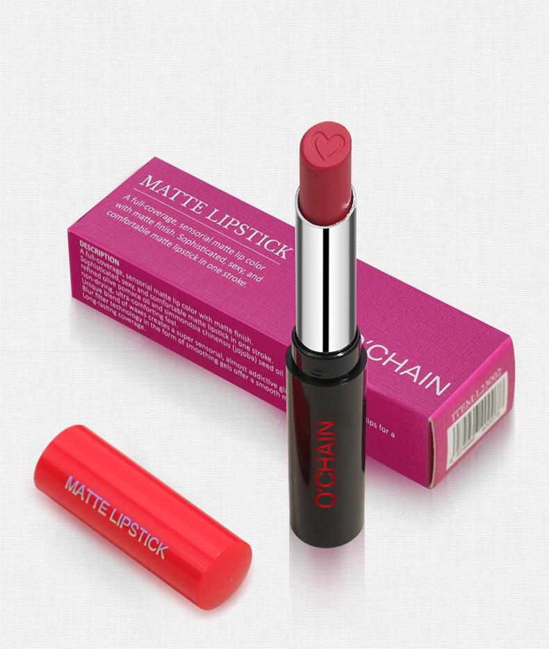 Product Introduction of Ochain Velvet Matte Lipstick Matte Surface Waterproof and Durable Non-Decolorization Non-Fading Nonstick Cup Lipstick 6
