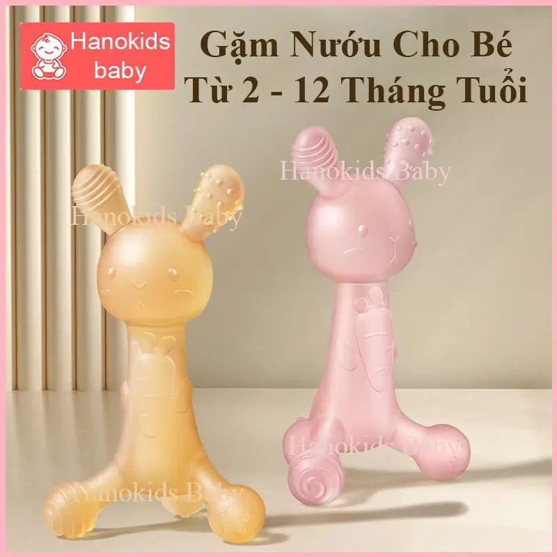 HDFJADSHOP Gặm Nướu Cho Bé Sơ Sinh Hanokids, Đồ Chơi Ngậm Nứu Cho Bé Từ 0-12 Tháng Tuổi Chất Liệu Silicone Cao Cấp Hình Thỏ Cầm Tay