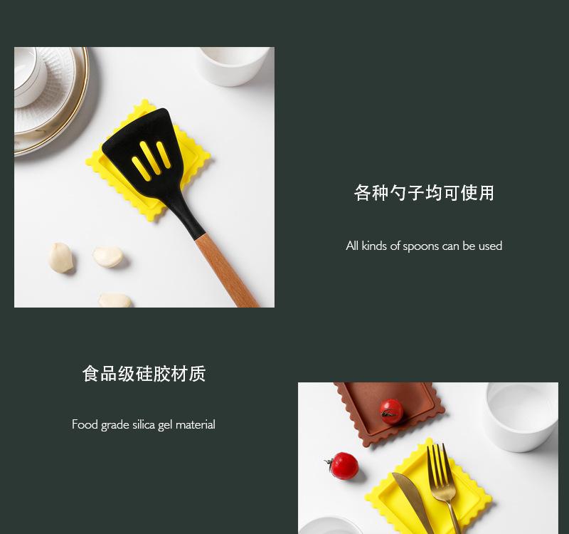 Product Introduction of Creative Soup Spoon Mat Biscuit Shaped Cartoon Desktop Silicone Thermal Insulation And Anti Scalding Pad Practical Kitchen Tool 9