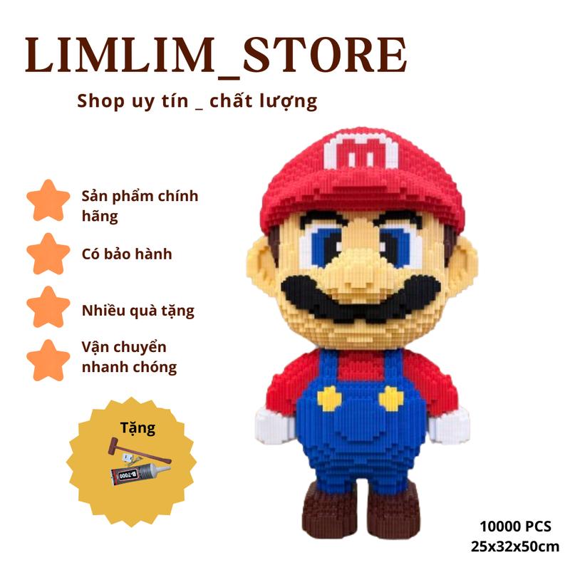   ĐỎ  Trò chơi lắp ghép Mario 50cm màu đỏ   kèm búa đèn keo  Tháo Lắp Toy Đồ Chơi Xếp Hình Bộ Lắp Ráp 