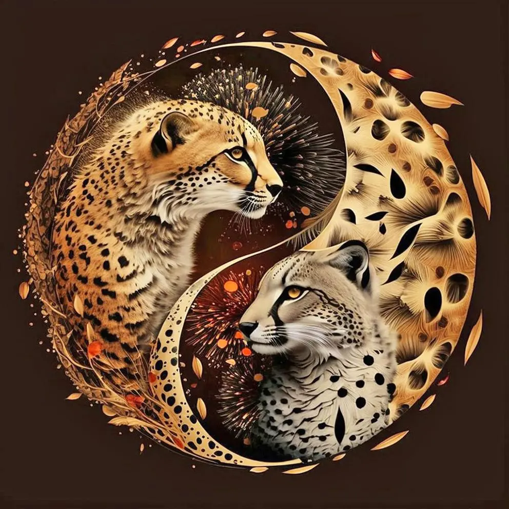 DIY Diamond Arts Colorful Painting Kit, 1 Set Leopard Pattern Diamond Arts Colorful Painting without Frame, Handmade Craft Wall Art Decoration