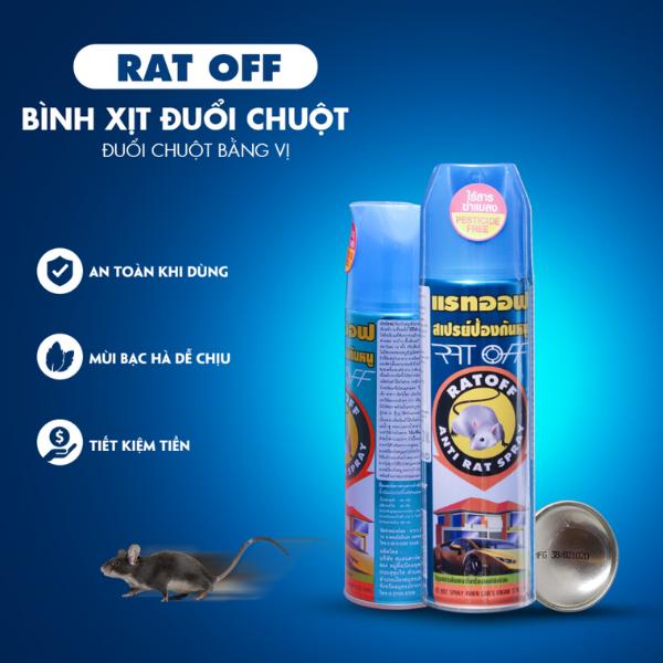 Chai Lớn Bình Xịt Đuổi Chuột – Côn Trùng Rat Off Hàng Thái Lan 300ml - nguồn gốc tự nhiên lành tính mùi hương dễ chịu an toàn Thân thiện với môi trường
