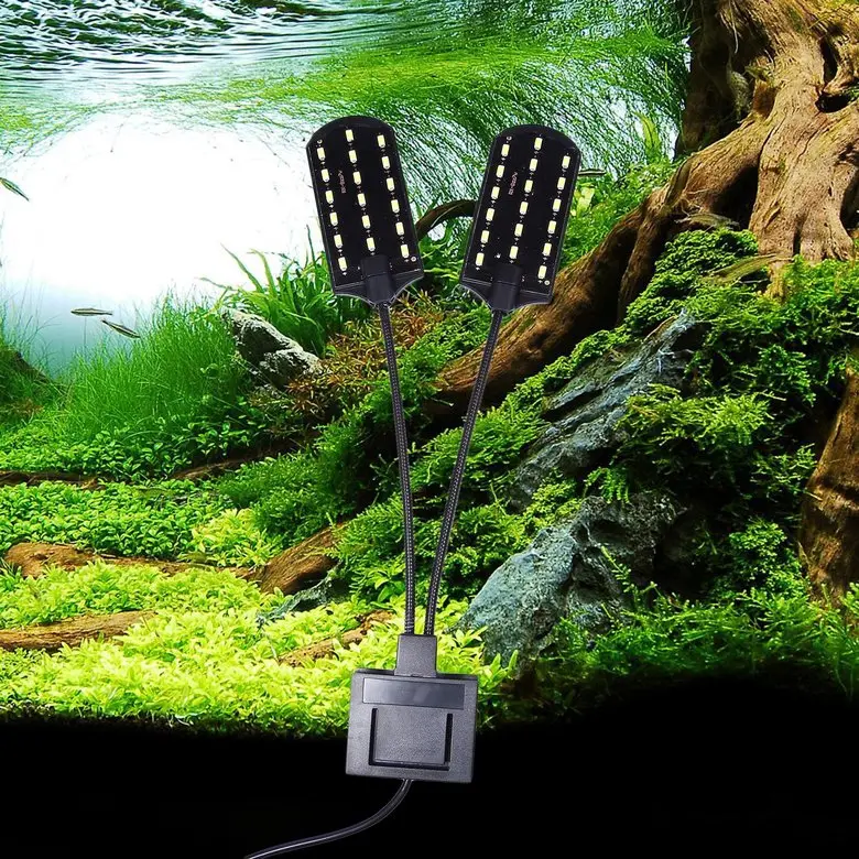 Đèn LED thuỷ sinh hai đầu chống thấm nước X7 EU có kẹp gắn #Healterraofficial