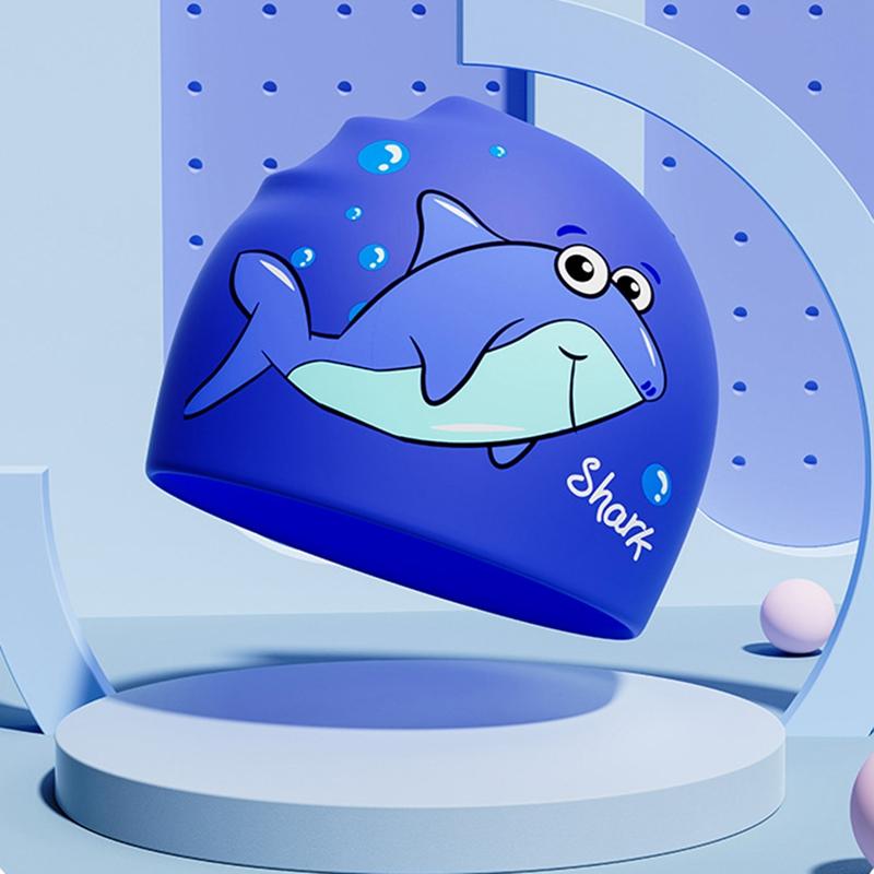 Product Introduction of Children's Swimming Cap Boys And Girls Long Hair Waterproof Head Training Professional Swimming Cap Silicone Cap 13