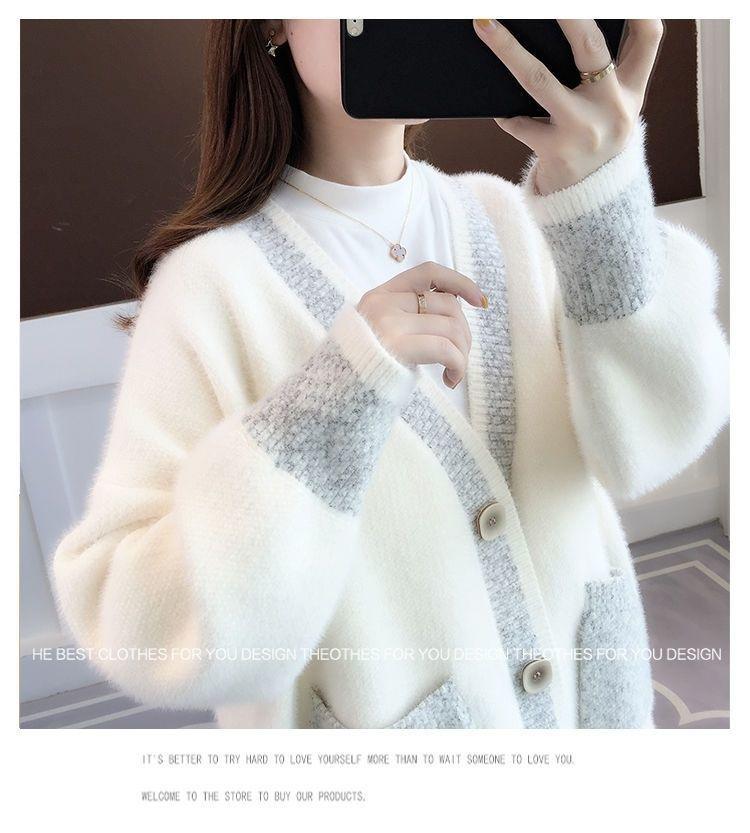 Product Introduction of Áo Len Lông Chồn Nhân Tạo, Hàng Mới Về Thu Đông 2022, Áo Khoác Cardigan Dệt Kim, Phong Cách Người Nổi Tiếng Trực Tuyến, Dành Cho Học Sinh Nữ, Phong Cách Hàn Quốc, Dáng Rộng Vừa Vặn, K263 Top Women 12