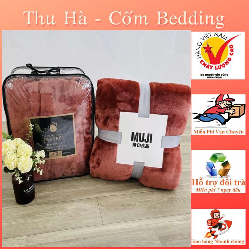 Chăn Lông Thỏ Muji Blanket 2mx2m3 Nhung Tuyết Mền Nhật Bản Siêu Mềm Mịn