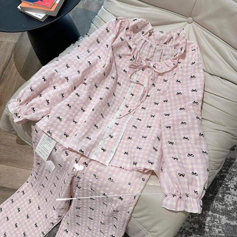 Đồ Bộ Ngủ Nữ Chất Đũi Mềm Mềm Mịn Dài Tay Free size 40 - 60kg 6