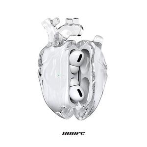 クリエイティブなハート型デザインのイヤホンケース、ファスナー付き、耐衝撃のイヤホン保護カバー、AirPods Pro/Pro2用ファッションアクセサリー
