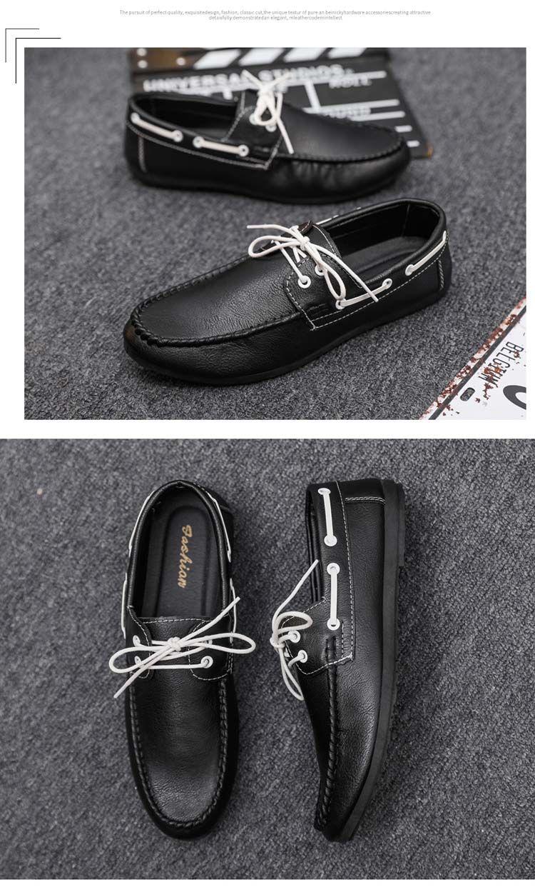 Product Introduction of Round Toe Shoes Casual Men's Slip-on Leather Shoe Flat Lightweight Breathable Dress Shoes 2024 New 23