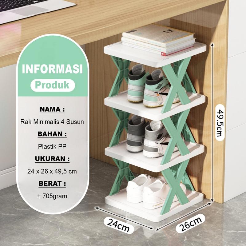 Rak Sepatu Plastik Minimalis X4 X5 X6 X7 Susun Tempat Sepatu Sandal Serbaguna 1