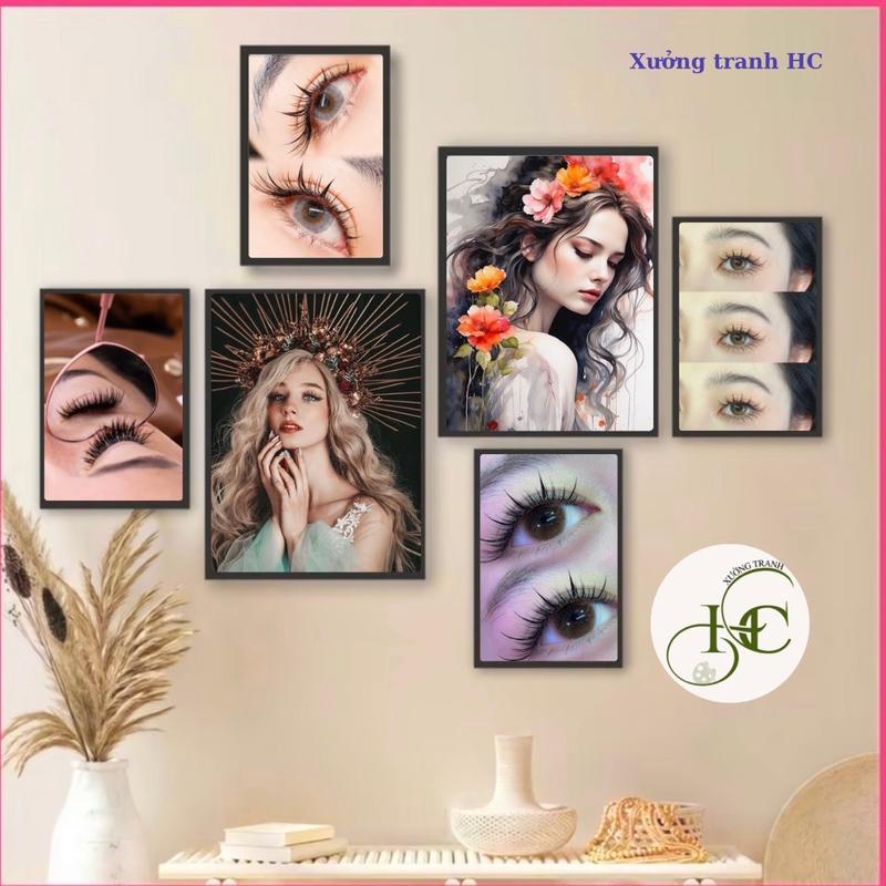{ TRANH Mi makeup} Bộ 6 tranh trang trí tiệm mi Treo Tường Đồng Phòng Khách phòng bếp together đồ treo trang trí