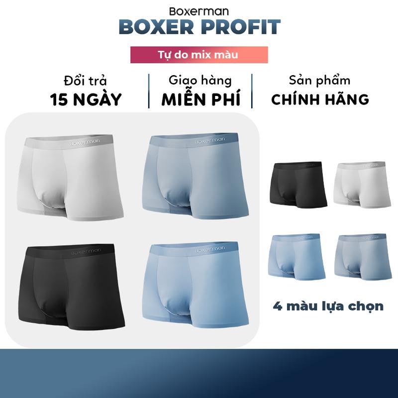 COMBO 3 Quần boxer PROFIT quần lót nam thun lạnh mềm mịn BOXERMAN Menswear Sịp