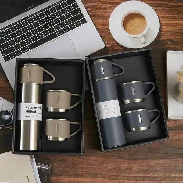 Bình Giữ Nhiệt Cao Cấp 500ML Lõi Inox 304 Tặng Kèm 2 Cốc Cách Nhiệt, Fullbox Làm Quà Tặng Sang Trọng 2