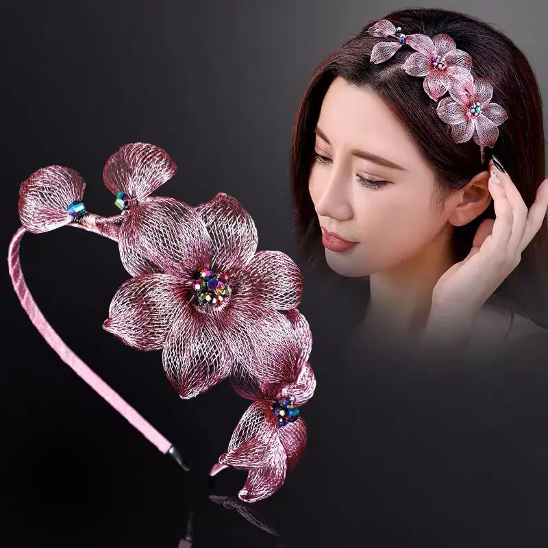 Băng Đô Dây Đồng Giả, Thủ Công, Phụ Kiện Đội Đầu Mori, Kẹp Tóc Cổ Tích Dễ Phối Đồ, Băng Đô Bện Dây Đồng Giả, Kẹp Tóc Hoa