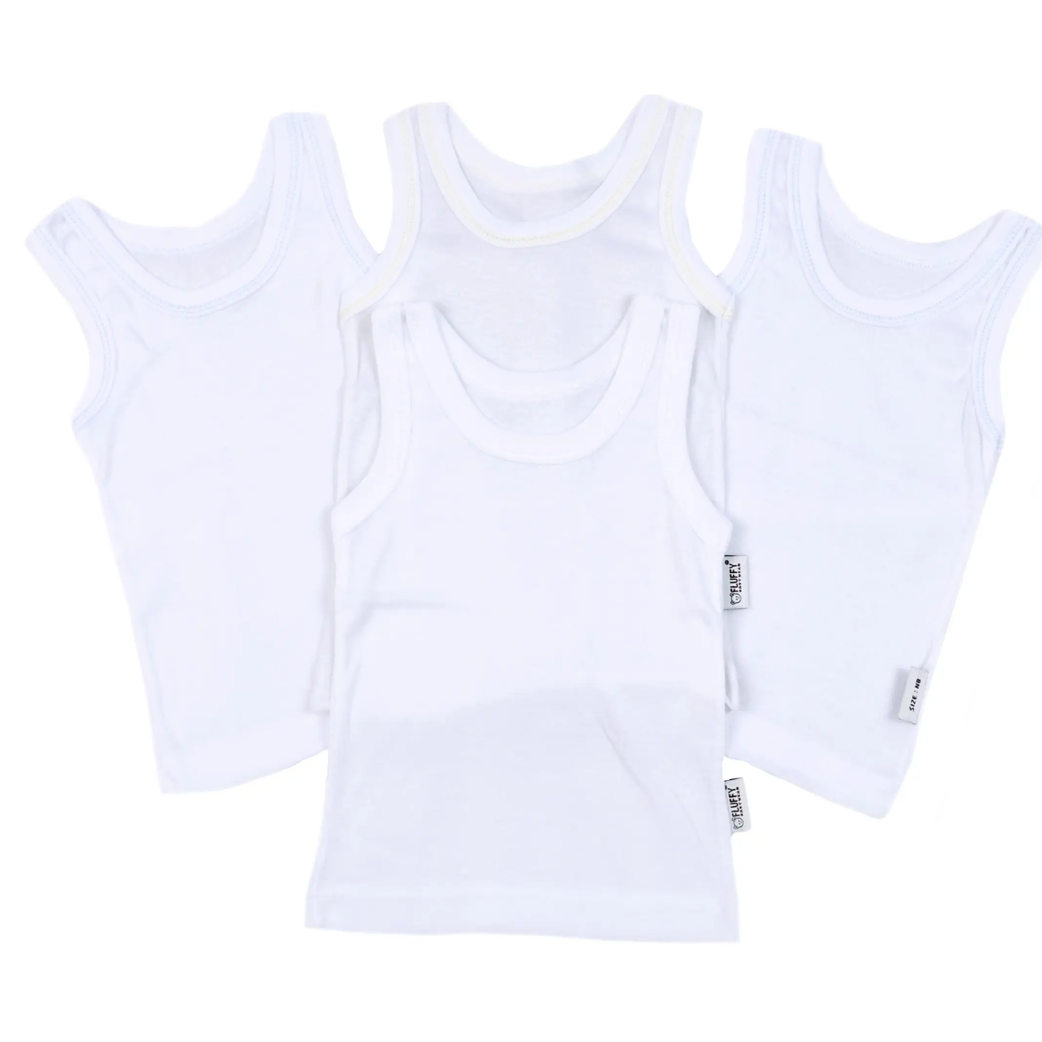 FLUFFY Singlet Dalam Bayi Newborn (Isi 4Pcs) SGA PTH/WRN NB