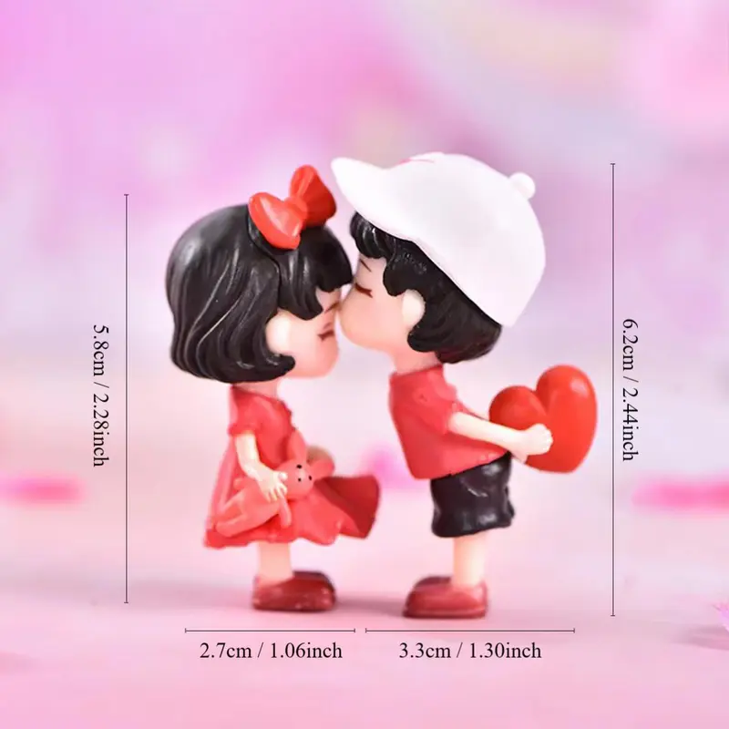 Cartoon Couple Design Car Interior Decoration, Cute Car Center Console Ornament, Car Interior Decoration for Car Gift (with Back Glue) 1