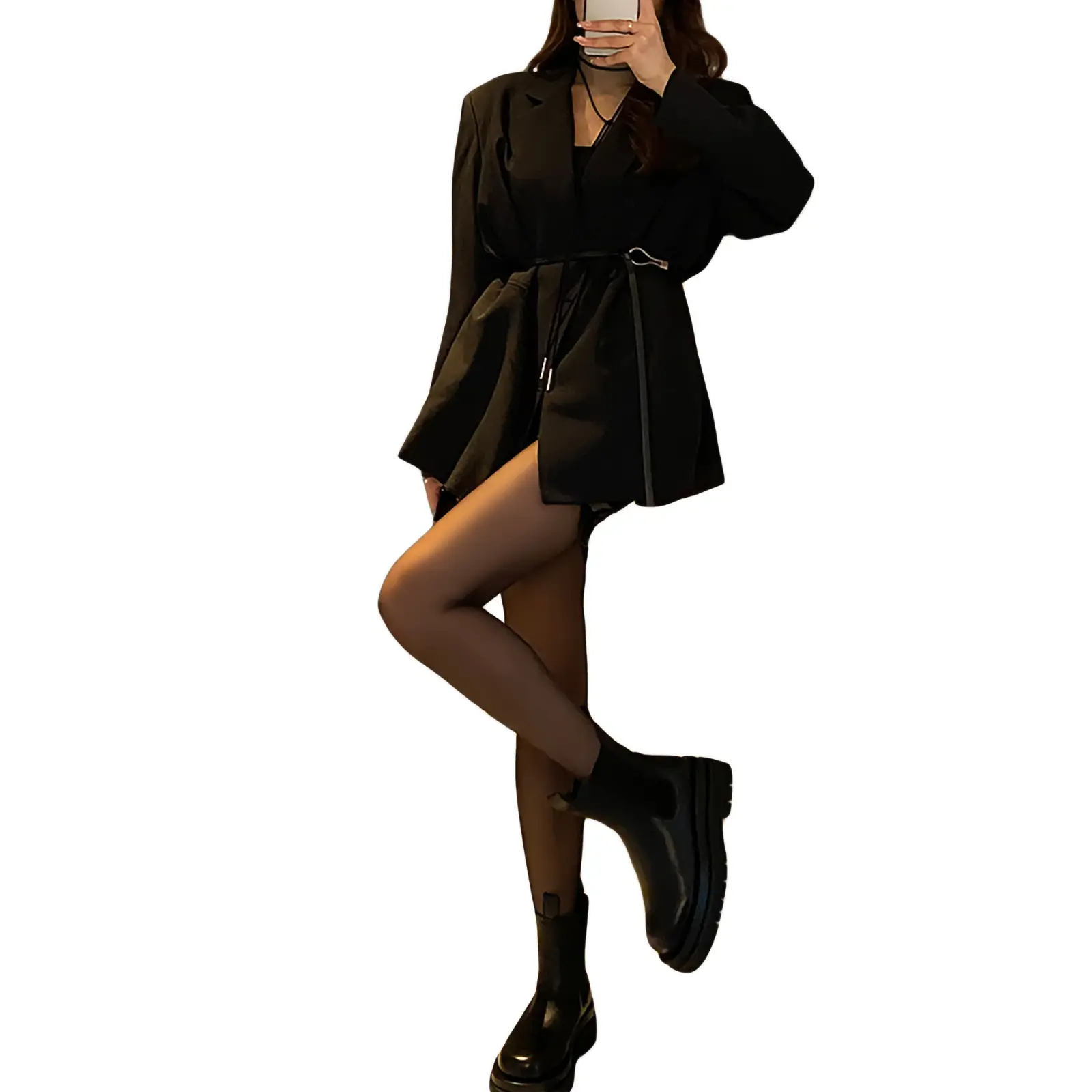 Women's Sheer Tights - Nude & Black Pantyhose - Ultra Thin Stretchy Comfortable Tights for Everyday Wear - Seamless Waistband