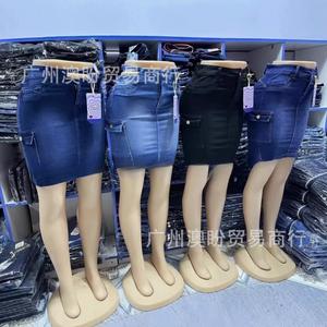 กระโปรงยีนส์สั้นเอวสูง กระชับสัดส่วน แฟชั่น เรียบง่าย และหลากหลาย สีทึบ ทรงเอ บอดี้คอน เหมาะสำหรับฤดูใบไม้ร่วงปี 2025 มาใหม่