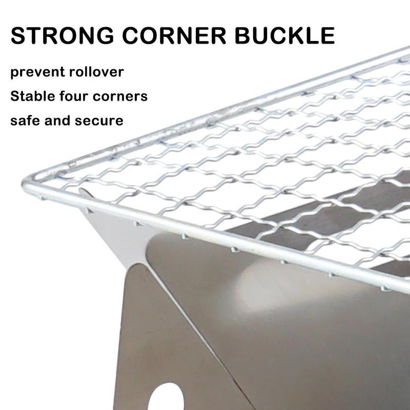 Product Introduction of 1pcs Camping Mini Folding BBQ Grill Charcoal Stove Ventilation Outdoor Oven Portable 43