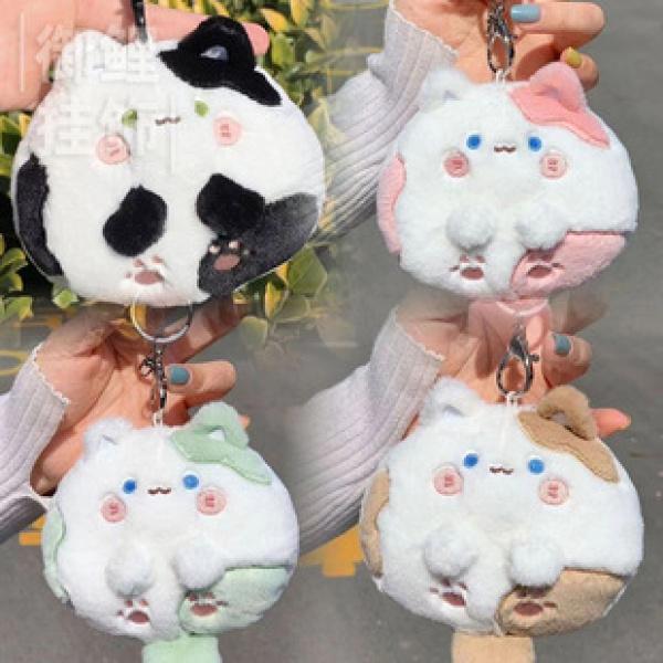 Product Introduction of Black And White Heart Buckle Jisoo Same Style Cute Kt Plush Doll Pendant Girl Plush Decoration KT Cat Keychain 13