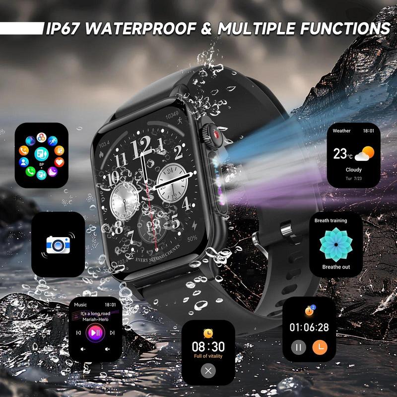 2024 New Men Smart Watch Colorful Breathing Light AMOLED Large Screen Health Monitoring Sports Tracker BT Call Women Smart Watch 2