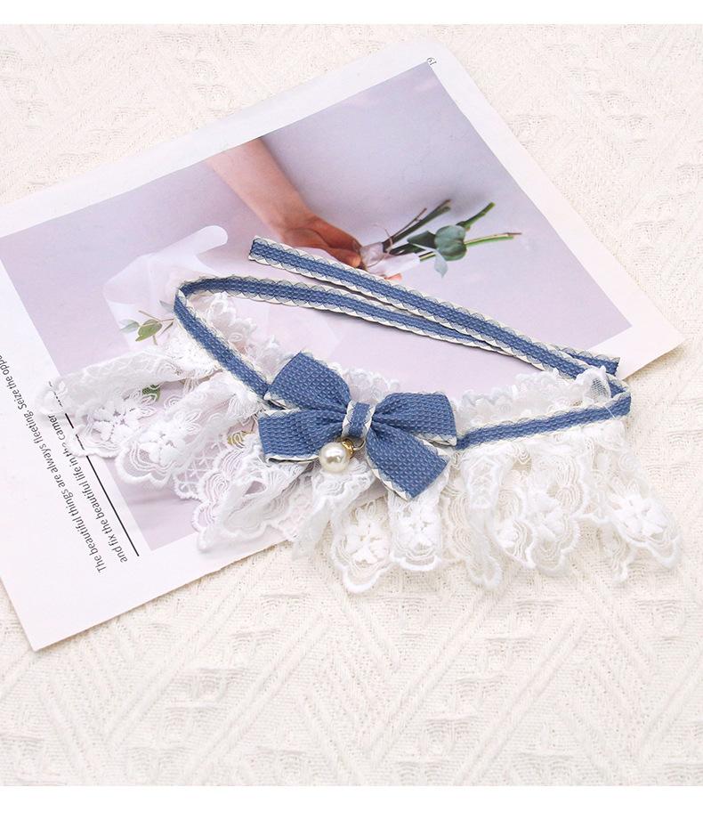 Product Introduction of Pet Collar Romantic Bowknot Cat Lace Collar with Adjustable Straps Lace Mesh Dog Collar Stylish Lace Mesh Dog Bib Pet Supply 8