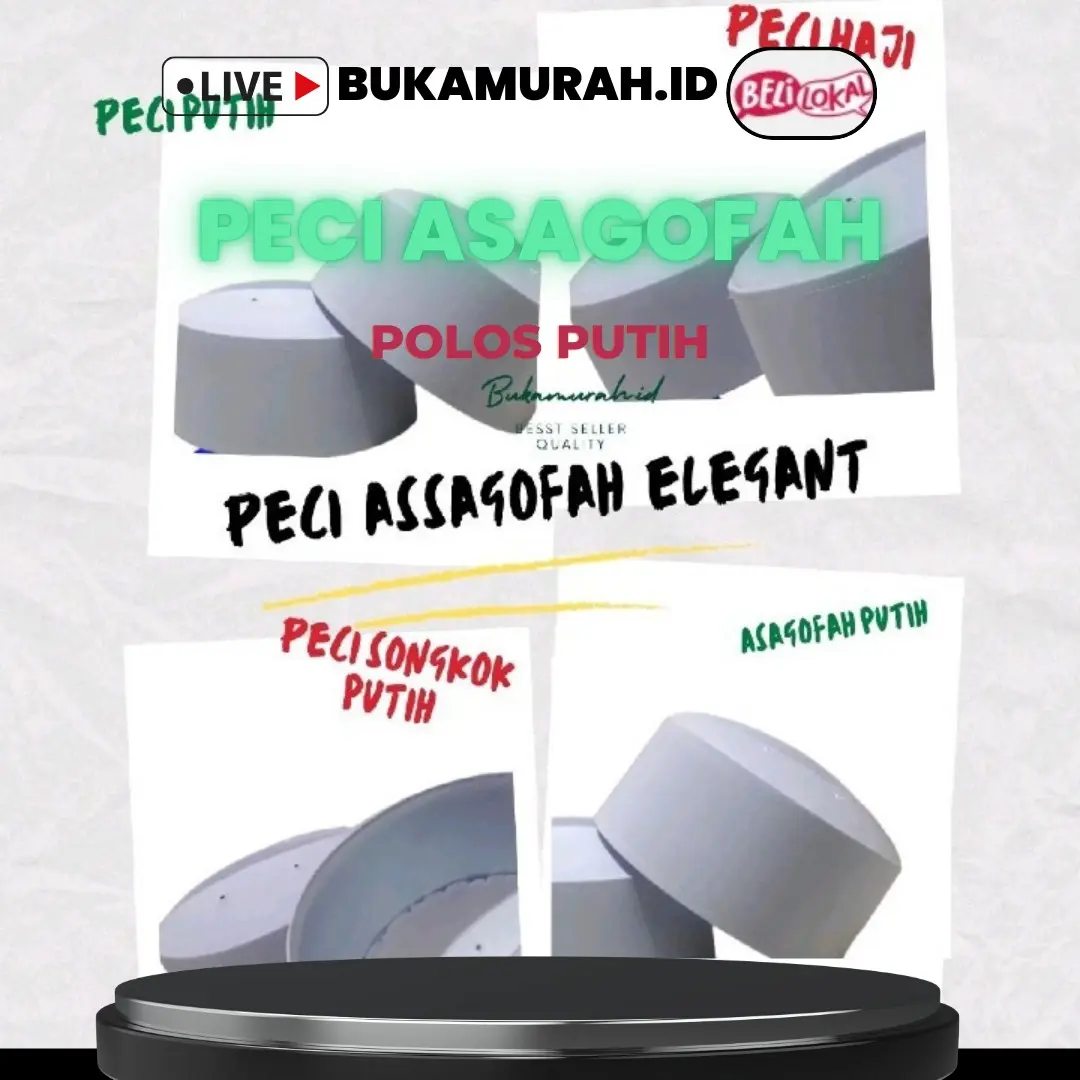 Peci Putih Peci Asagofah Original dewasa katun songkok  kopiah Muslim