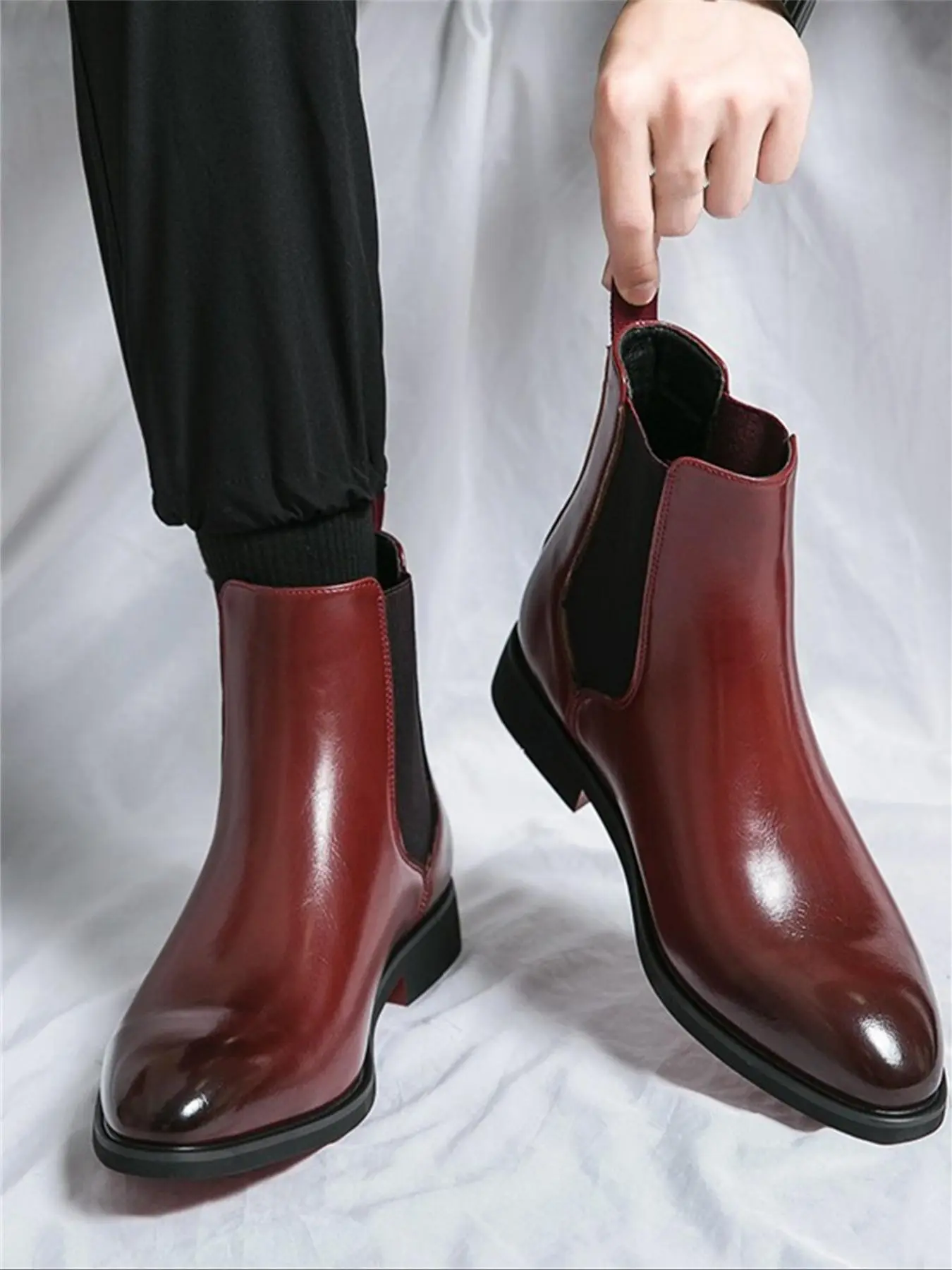 Men's Pointed Toe Solid Color Ankle Boots for Fall & Winter, Fashionable Pu Leather Chelsea Boots for Daily Life, Botas for Men, White-collar Workers, Perfect for Office, Work, Business, Commute