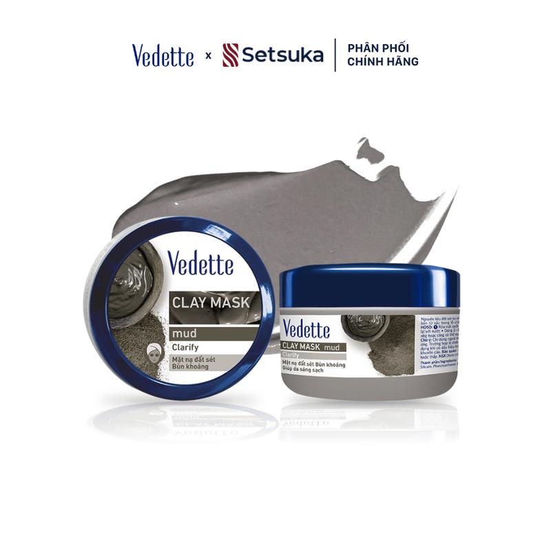 Mặt nạ đất sét Vedette Bùn Khoáng (Mud) 145g (TPM270) giúp loại bỏ dầu thừa Làm Đẹp Da