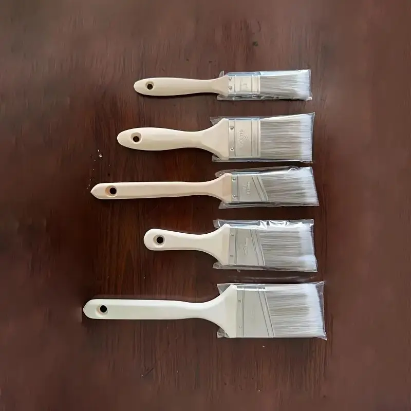Professional Paint Brush Set, 5 Counts/set Nylon/Polyester Flat Paint Brush Set, Paint Brush for Wall, Ceiling, Deck, Fence, Door, Window 6