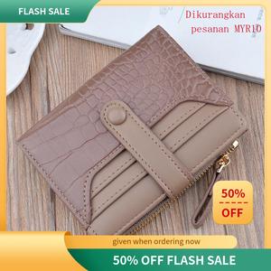 Dompet Pendek, Model Baru untuk Wanita, Saiz Kecil, Corak Buaya, Gancu Zip, Diperbuat daripada Bahan Kulit, dengan Pemegang Kad Silang honey  lemon  purse bamboo  purse  doorgift Wallets Selempang beg  duit  wanita sling  bag  women Korean Fashion Sling B