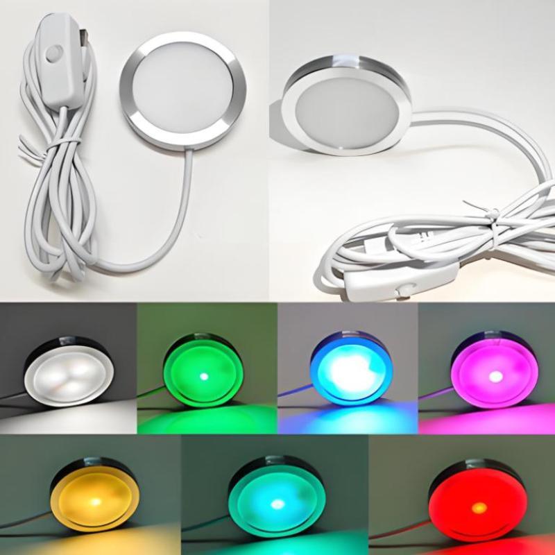 Đèn hợp kim nhôm Mỏng Wltra hình tròn, USB, 5V, Phụ kiện máy in 3D, Bộ phận đèn LED, Mô hình tự làm, Trắng ấm / Nhiều màu