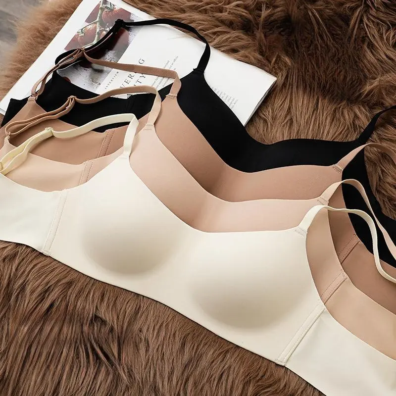 Seamless Fit Women's Bra Light Thin Brassiere For Ladies Support Gathered Bralette Anti Sagging Half-cup One-piece Female Underwear No Steel Ring