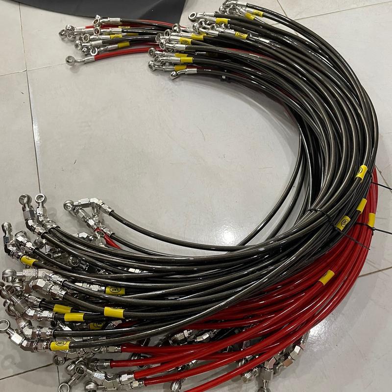 Dây Dầu Hel Bấm Đầu Inox 304 45 độ Phụ Kiện Phụ Tùng Phanh Xe ) Đầu Bự )