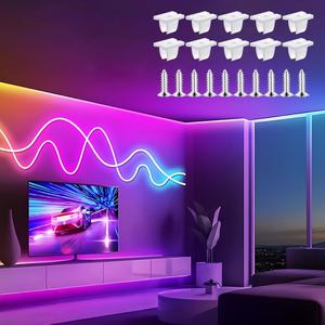 Clips de montaje para tira de neón LED, Clips de fijación para tira de neón LED, Accesorios de iluminación para decoración del hogar, Accesorios para el hogar