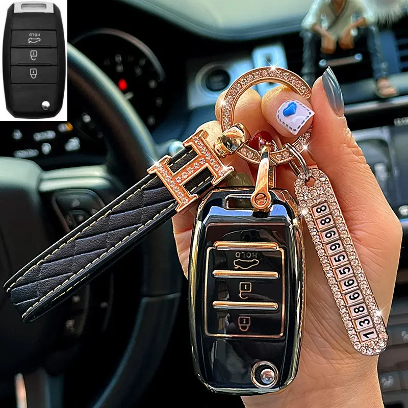 For Kia Rio 3 K2 Ceed Cerato K3 Forte Sportage 4 Picanto K5 Optima Stinger Sorento Soft TPU Car Key Cover Case Bag Shell Accessories