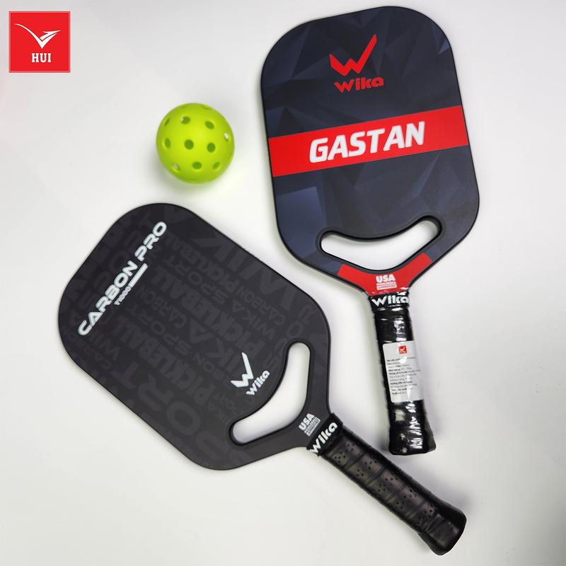 Vợt Pickleball Wika Carbon Pro và Wika Gastan - Carbon T1000 - dày 16mm (Tặng Bọc mặt vợt+cuốn cán vợt+Tất dệt kim+Bóng thi đấu)