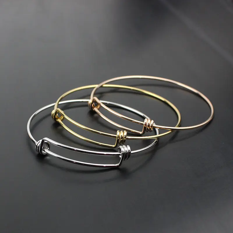 Vòng đeo tay bằng thép không gỉ 304, không thấm nước, mạ điện, bề mặt được đánh bóng điện cực, có thể mở rộng, vật liệu tự làm, vòng đeo tay 0