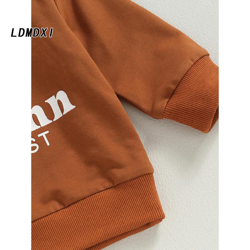 Kids Halloween Sweatshirt Pumpkin Letter Print Long Sleeve Pullovers 1