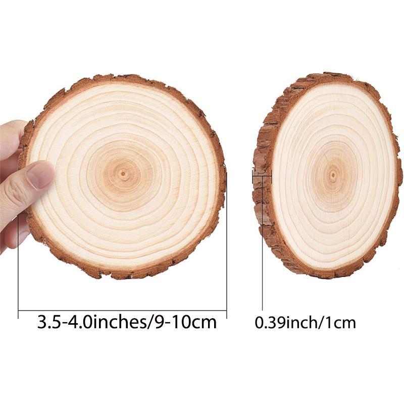 Natural Wood Slices with Bark (20pcs), DIY Wood Craft Kit, Wooden Craft for Home, Office, Wedding, Party 1