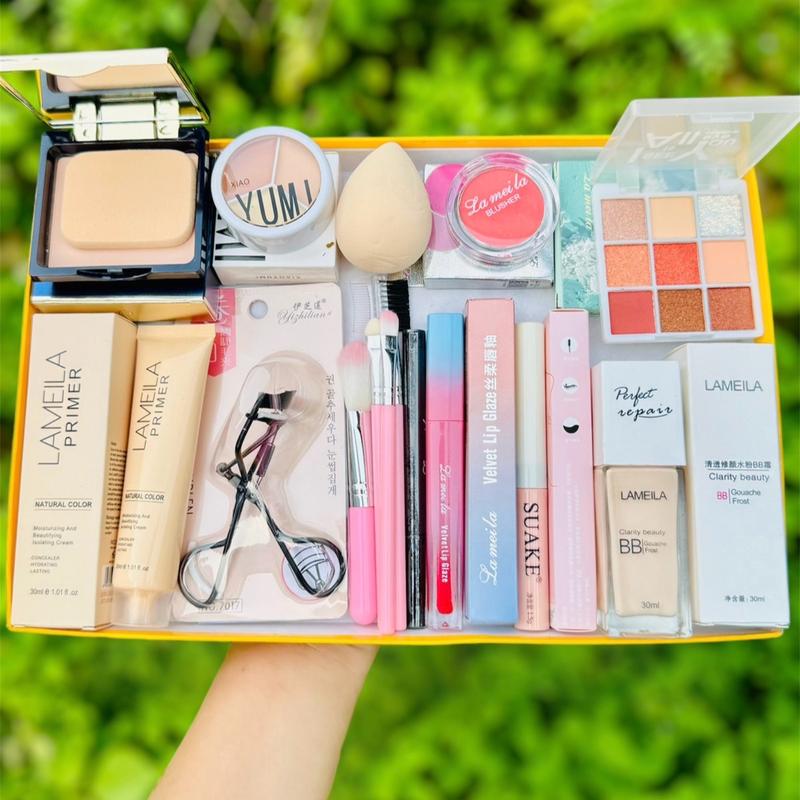 Bộ Sản Phẩm Trang Điểm Mặt 12 Món Z5 Dành Cho Nữ/ Set Makeup Trang Điểm Đầy Đủ Phấn Phủ + Kem Nền + Kem Lót +Phấn Mắt + Son Môi + Má Hồng... Che Khuyết Điểm Son Kem Mỹ Phẩm