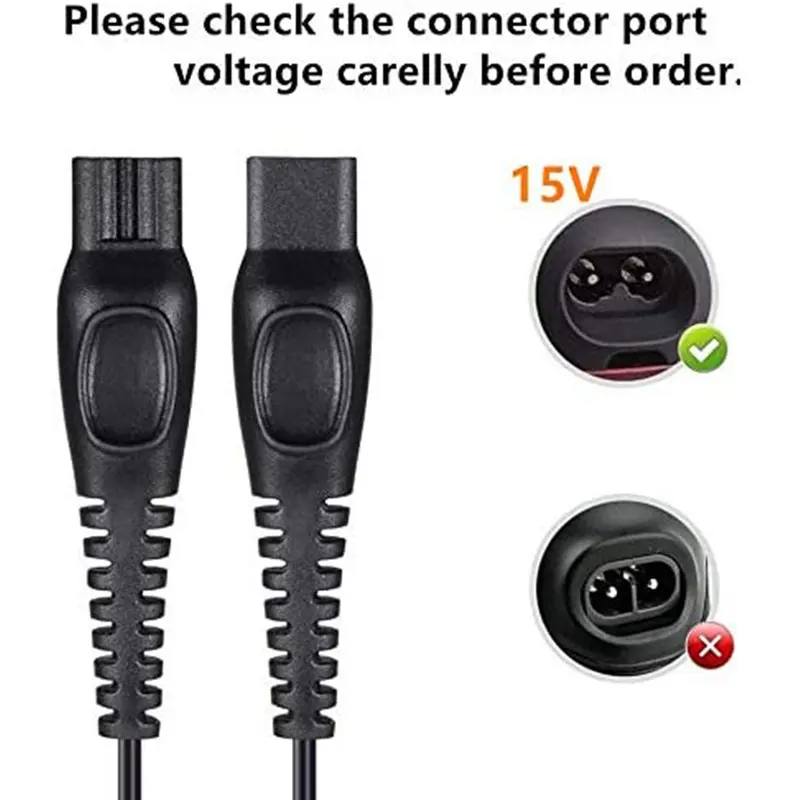 Cáp sạc 15V cho Máy cạo râu Philips, Dây nguồn thay thế USB, Thích hợp cho bộ sạc dao cạo Philips HQ8505, Norelco 9700, 9300, 8900 1