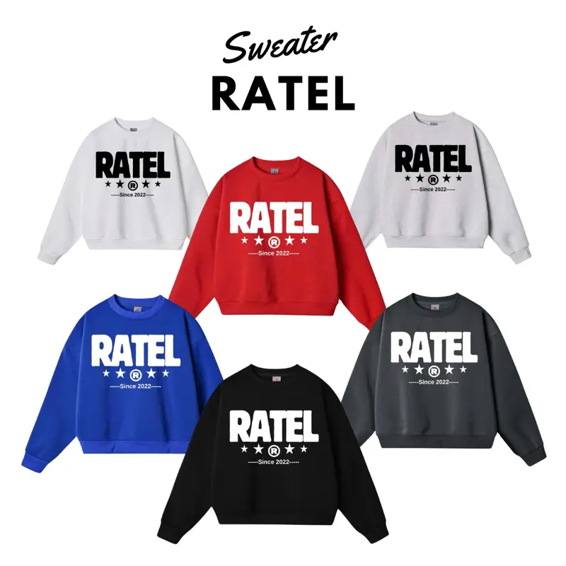 R1 ( DEAL MỞ BÁN ) Áo Sweater Dài Tay  RATEL ver1  ( Form Boxy  ) unisex Nam Nữ 0