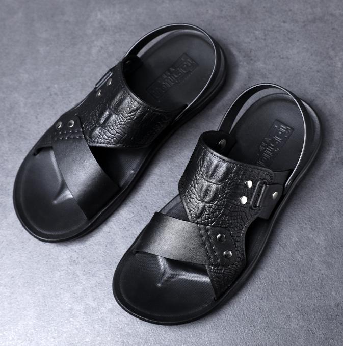 Dép nam cao cấp sang trọng lịch lãm đế đúc bền bỉ chống trượt, đen, size 39-44 3